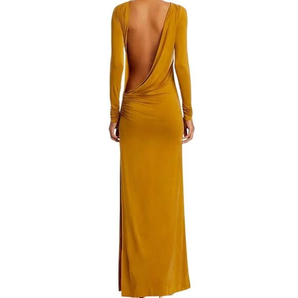 Andamane NWT ($849) | Gold Sophie jersey open back maxi dress | size 4 - Picture 1 of 11